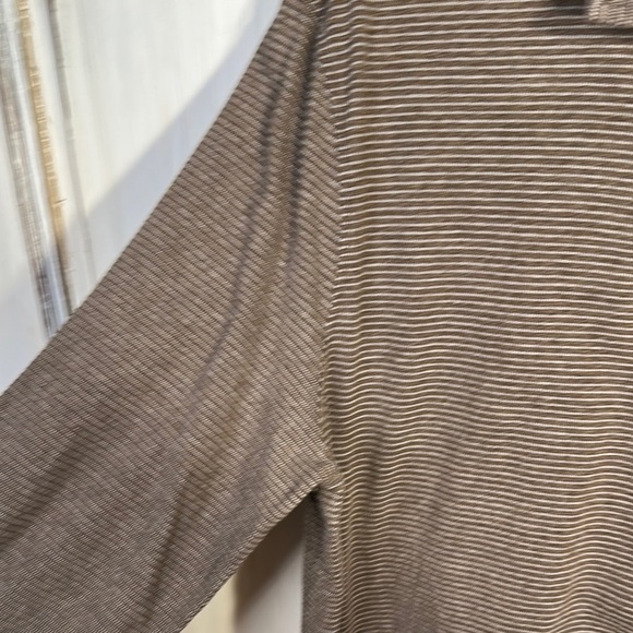 Jos. A. Bank Reserved Men's Soft Brown Striped Long Sleeve Polo Shirt - Picture 5 of 8